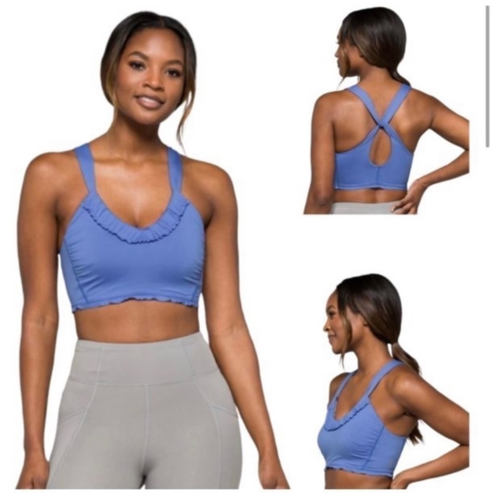 Free People Down The Line Bra Blue Ruffle Size Large